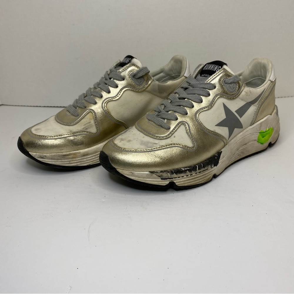 Golden Goose Private Edt Running Rare Gold Metallic Chunky Shoe Size 35EU/5-6 US